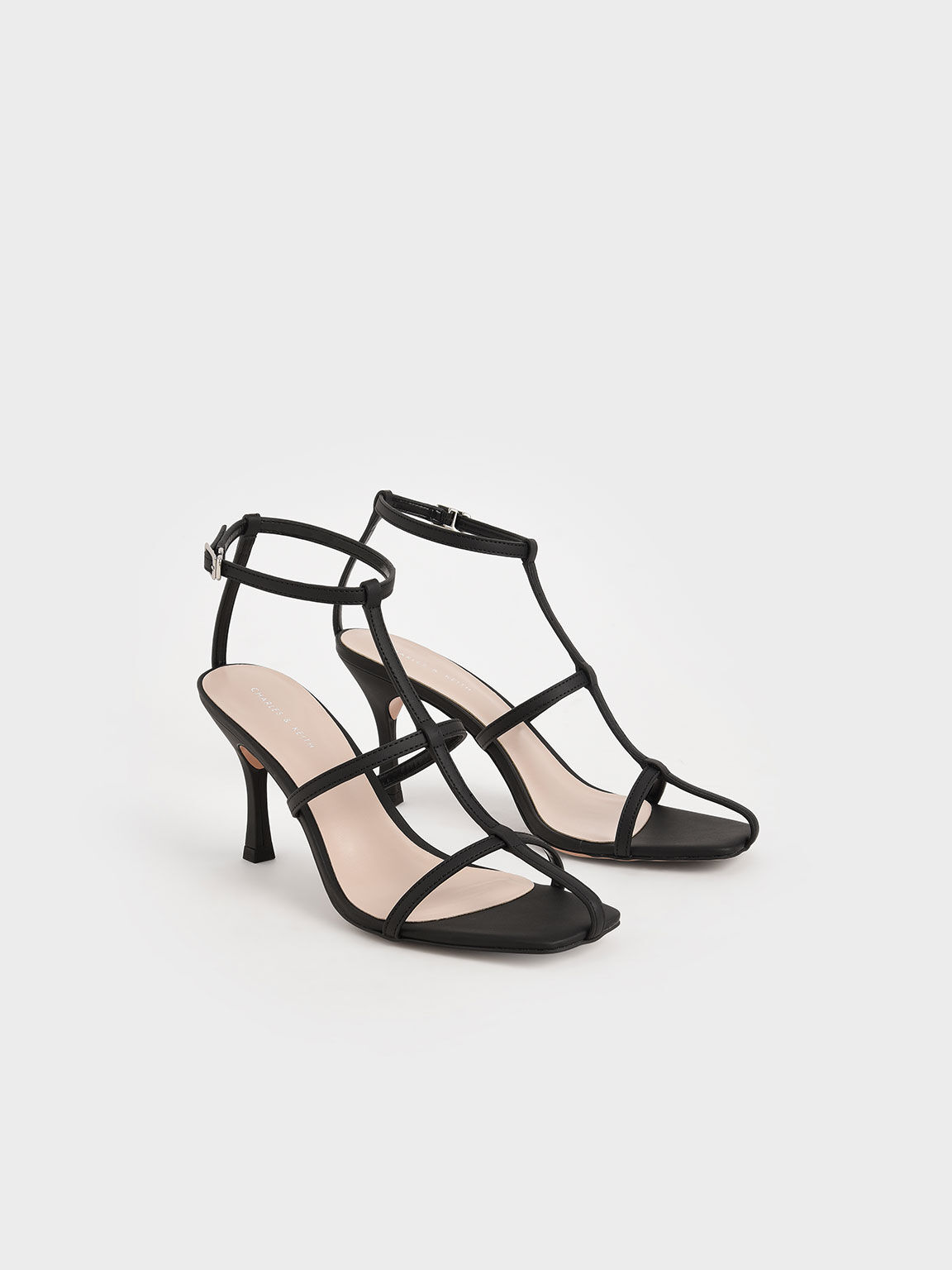 Caged Strappy Heeled Sandals