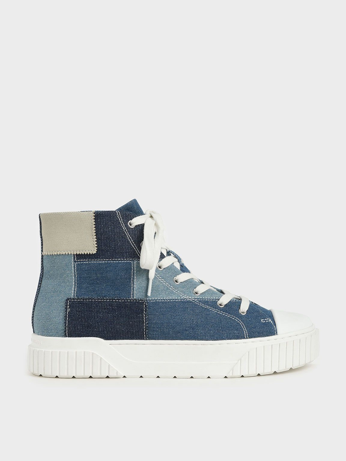 Woven Fabric High Top Sneakers